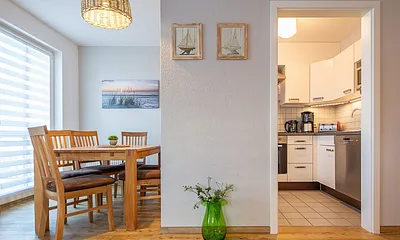 Der Essbereich und die Küche