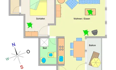 Der Grundriss der Wohnung