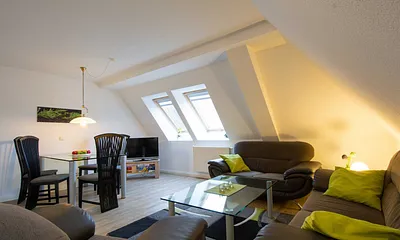 Der gemütliche Wohnbereich in der unteren Etage