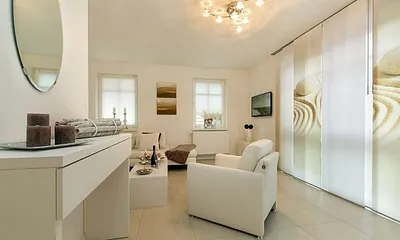 Wohnzimmer. Smart LED-TV, Blu-ray-Player,  Subwoofer