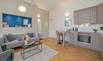 Wohnbereich mit Küchenzeile