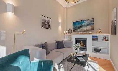 Wohnbereich mit Elektrokamin