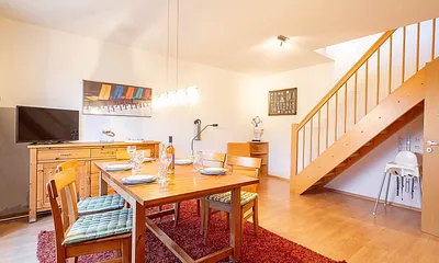 Der Essbereich in der unteren Etage