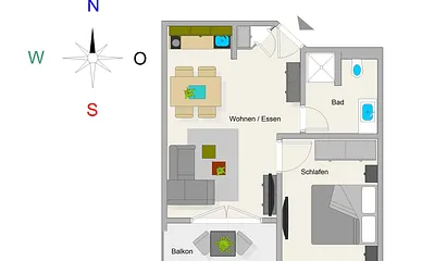 Der Grundriss der Wohnung