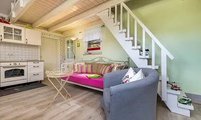 Die Treppe zum Hochbett.