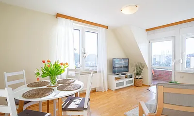 Der helle freundliche Wohnraum