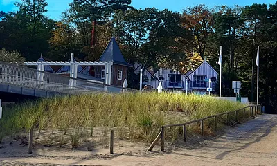 Blick zur Ferienwohnung vom Strand aus 