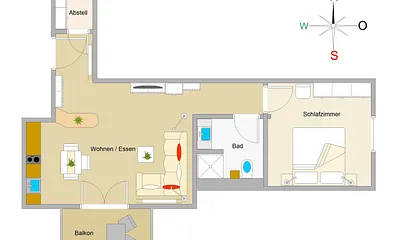 Der Grundriss der Wohnung