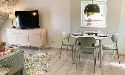 Der komfortable Eßplatz.
