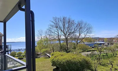 Blick vom Balkon auf das Salzhaff