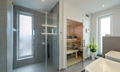 Masterbad mit Sauna