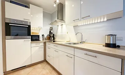Ferienwohnung 01 Strandgut -Kochbereich
