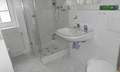 Badezimmer mit Dusche und WC