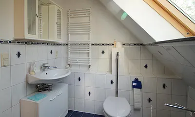 Badezimmer: WC und Waschbecken