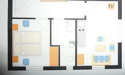 Grundriss der 2-Zimmer-Ferienwohnung