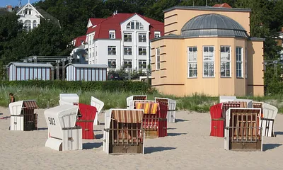 Blick vom Strand zum Haus