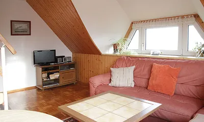 Wohnzimmer der FW2 mit Blick über den Bodden