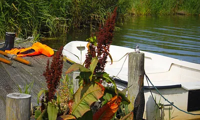 Das Wasser direkt vor der Tür – bereit für kleine Auszeiten auf dem Bodden.