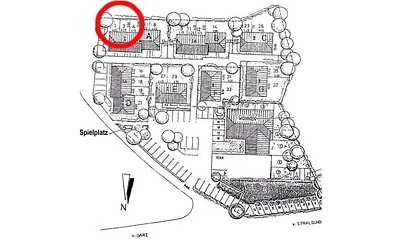 Lage der Ferienwohnung A3 im Ferienpark Gustow