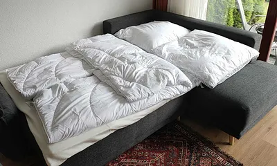 Sofa ausgezogen zum Schlafsofa