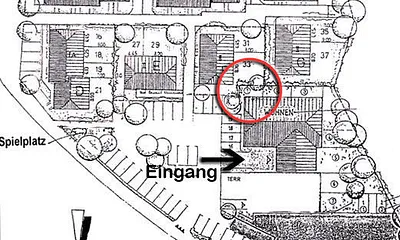 Lage der Ferienwohnung W01 im Ferienpark Gustow