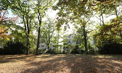 Blick vom Kurpark auf Ferienobjekt