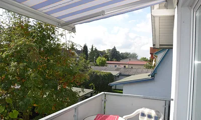 Aussicht vom Balkon der Ferienwohnung Usedom