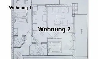 Grundriss der Wohnungen 1 + 2