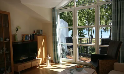 Wohnzimmer mit Balkon zum Meer (2), direkter Meerblick 