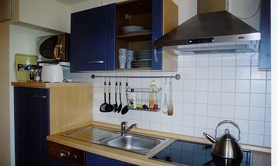 Küchenzeile mit Spülmaschine, Microwelle, Ceran-Kochfeld, Backofen u. v. m.