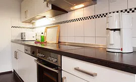 Küchenzeile mit Geschirrspüler, Kühlschr. usw.