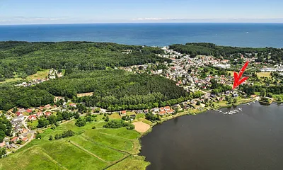 Luftbild und Lage der Fewo am Selliner See