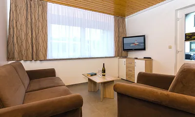 Wohnbereich/TV-Ecke / Schlafsofa mit Lattenrost und Matratze