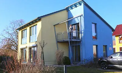 Hausansicht,  Ferienwohnung "Meer" mit Balkon in Südost - Richtung im 1. OG