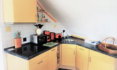 Küchenzeile mit E-Herd, Geschirrspüler , Kühlschrank , Mini-Backofen usw. 