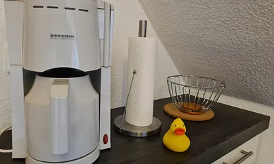 Frühstücksküche mit Kaffeemaschine Fewo Seemöwe Ahlbeck
