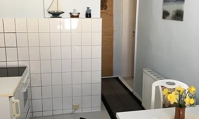 Herd mit Backofen und Kühlschrank