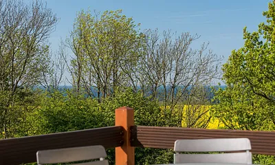 Fewo Rauchschwalbe: Der Blick von der Terrasse Richtung Ostsee.