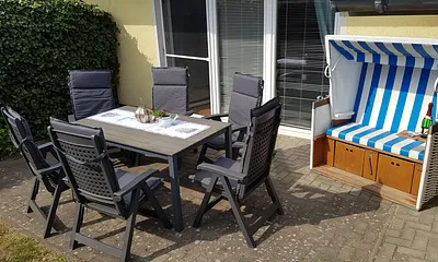 die Terrasse ist eingezäunt