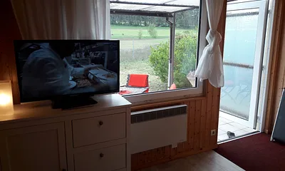 Blick auf die überdachte Terrasse