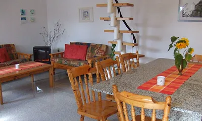 Gewendelte Spartreppe zu den oberen Räumen