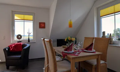 Essecke mit Blick auf die Ostsee/Greifswalder Bodden.