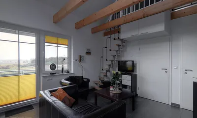 Ansicht mit Durchgang zum zusätzllichen Schlafzimmer (nur bei Buchung 4b) nutzbar.