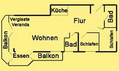 Grundriß der Wohnung (80 qm)