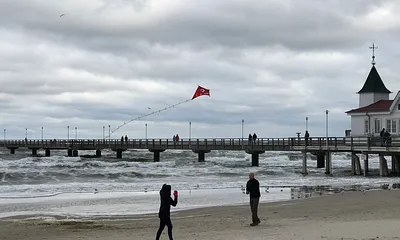 Drachensteigen am Ahlbecker Strand