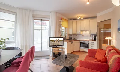 Sitzecke mit ausklappbarem Schlafcouch