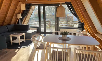 Bernsteinhütte (700m zum Strand ) Finnhütte, 3-Zimmer-Ferienhaus (Finnhütte)