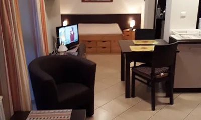 Gesamtansicht kombinierter Wohn-/Schlafraum