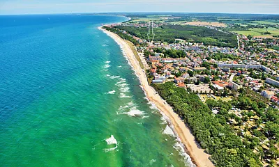 Luftaufnahme mit "Appartementanlage Ostseeblick"