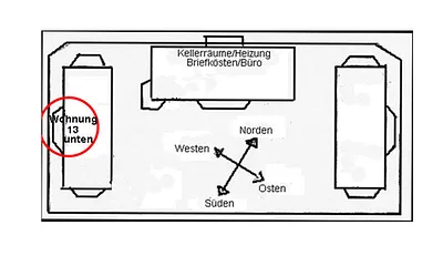 Lage der Ferienwohnung 13 in der Ferienanlage "Reethaus Boddenblick"